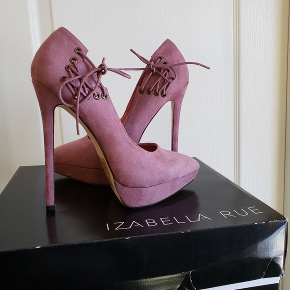 Brand New Izabella Rue Rosy Faux Suede lace heel - Picture 9 of 16